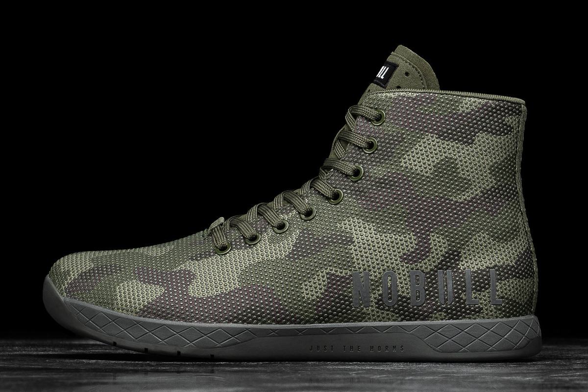 Nobull Superfabric High-Top Men\'s Trainers Camo | Australia (XH8267)